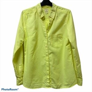 Gap Shrunken Boyfriend Neon Button-down Blouse
